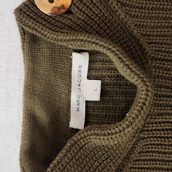 Marc Jacobs Olive Green Knit Wool Cashmere Sweater Large - Picture 2 of 7